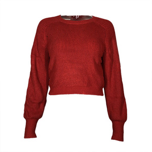 2021 fornitore Pullover primaverile maglione lavorato a maglia <span class=keywords><strong>Cardigan</strong></span> da donna a sbuffo lungo manica a pipistrello spesso maglione corto <span class=keywords><strong>Sexy</strong></span> in Cashmere - Product Image 5