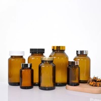 Flacons pharmaceutiques en verre ambré de 50 à 200 ml pour comprimés et pilules avec compte-gouttes, emballage personnalisable
