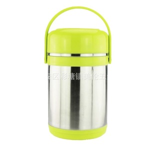 Stainless Steel Vacuum Insulated <b>Lunch</b> <b>Box</b> With Compartmentalized Design Large Capacity Cylinder Shape Plastic Lid - Product Image 2