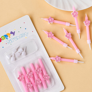 Cute Flower And Heart Shape Birthday Candles Colorful Paraffin Cake Decorations For Birthdays Party Topper - Product Image 3