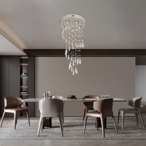 <span class=keywords><strong>Suspension</strong></span> en cristal en acier inoxydable tendance pour villa, lustre pour salon - Product Image 4