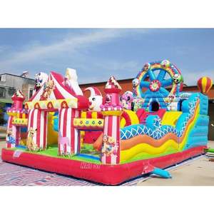 Casa de Brinco Inflable de PVC para Niños, Tamaño Personalizado, con Tobogán, Obstáculos, Diseño de Circo, para Parques de Diversiones, Uso en Exteriores - Product Image 2