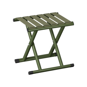 Tabouret pliant portable pour la pêche en plein air, chaise en acier au carbone vert armée 30x26x30cm - Product Image 1