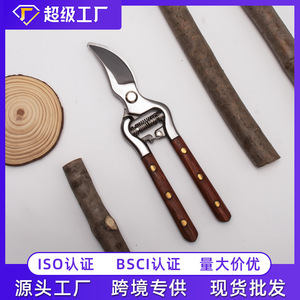 Stainless Steel <b>Pruning</b> Shears Solid Wood Handle Bird Beak Garden <b>Tools</b> For Fruit <b>Trees</b> Outdoor Use - Product Image 5