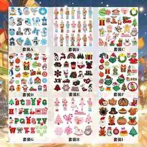 แพทช์ปักลายรีดติดเสื้อผ้าลายซานตาคลอส มนุษย์ขนมปังขิง เพนกวิน ระฆังหิมะ สีฟ้า น่ารัก สำหรับตกแต่งช่วงฤดูร้อนและคริสต์มาส - Product Image 3