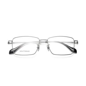 Monturas de Gafas Rectangulares de Titanio con Aro Completo, Ligeras, Unisex, para Adultos, Corrección de Visión, Color Sólido - Product Image 5