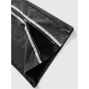 กางเกงวอร์มขายาวทรงหลวมสำหรับผู้ชาย เอวผูกเชือก ซิปข้าง ลายทาง ระบายอากาศได้ดี สไตล์สตรีทแวร์ - Product Image 2