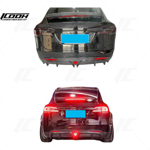 ICOOHH Racing Kit de carrocería de fibra de carbono para <span class=keywords><strong>Tesla</strong></span> Model X 2020-2024 incluye alerón de parachoques trasero delantero faldones laterales ala nuevo - Product Image 6