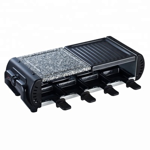 1200W Raclette-Grill Indoor-Barbecue-Grillplatte mit Antihaftbeschichtung Flache & Geriffelte Oberflächen - Product Image 6