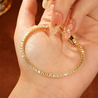 Bracelets et Joncs en Gros : Nouveauté, Haute Qualité, Tendance, Luxe – Bracelet Tennis Moissanite D Color VVS1 3mm – Bijoux Fins Unisexe