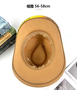 Unisex de lujo de lana <span class=keywords><strong>Texas</strong></span> Ranger llavero y hebilla de cinturón 2025 logotipo personalizado al por mayor sombreros Fedora de vaquero para Hombres estilo occidental - Product Image 2