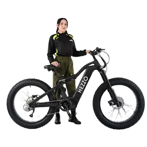 Hezzo 핫 세일 2022 EMC/RoHS/CE EN15194 승인 26*4 "내장 배터리 중반 드라이브 탄소 섬유 ebike 산악 자전거