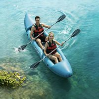 Kayaks gonflables pour une ou deux personnes, canoës, bateaux de pêche en PVC durable, pompes à air, pagaies doubles, capacité de charge de 163 kg, longueur de 320 cm