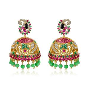 Gros Longue Bohême Indien Jhumka Perlée Gland Goutte Boucles D'oreilles pour Les Femmes De Mariage De Mariée Bling Mode Bijoux Cadeau De Noël - Product Image 6