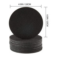 Ensemble de 4 dessous-de-verre ronds de 4 pouces/10 cm d'épaisseur 5 mm avec support, dessous-de-verre en feutre pour boissons, verres de bar