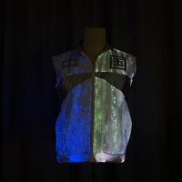 Светящиеся LED-куртки для выступлений на сцене, четыре цвета, для рейв-фестивалей, с оптоволоконной подсветкой и выключателем
