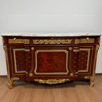 Meubles français Vintage Luxe Rococo Antique Entrée Décor Bois Massif Rangement Console Cabinet