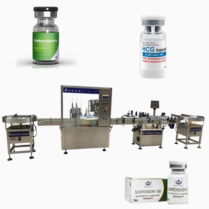 Machine de remplissage, bouchage et capsulage automatique de flacons en verre pour produits chimiques et boissons, haute précision, 2-200 ml, motorisée par PLC, pour petites bouteilles - Product Image 1