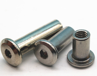 Connecteur de meuble à tête plate, 50 pièces, boulon fileté, attaches à écrou à manchon en acier inoxydable