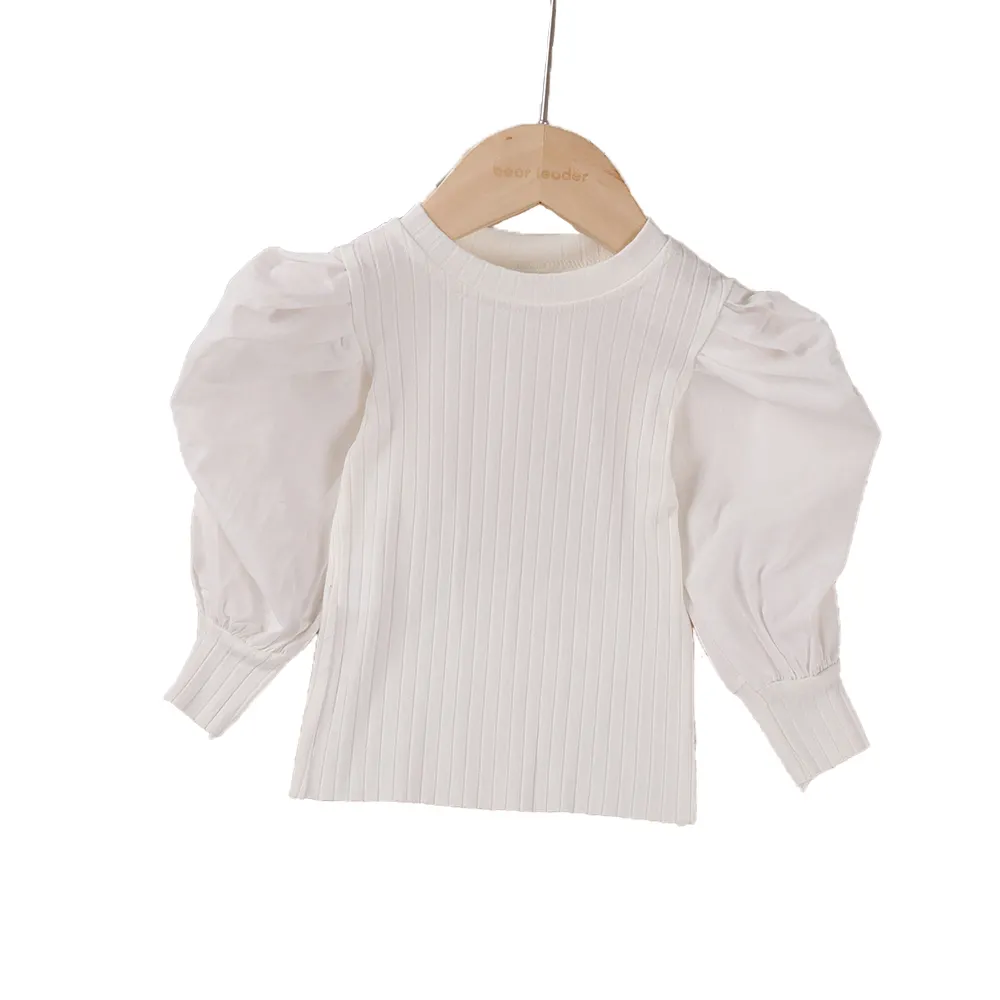 Блузка для девочек Bear Leader, Детская рубашка с длинными рукавами-фонариками, белая блузка, топы, детская одежда, школьная рубашка для маленьких принцесс