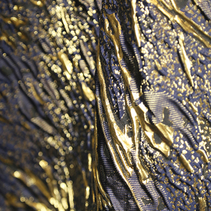 Hot Sell Embossed <strong>Black</strong> Brocade Fabric 3D <strong>Pattern</strong> Dress Gown Clothing Slim Dress Jacquard Textile - Product Image 3