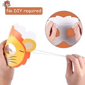 DAMAI Jungle Safari Theme Kids Birthday Party Animal Mask para decoración <span class=keywords><strong>de</strong></span> fiesta Tiger Elephant Shape Mask para niños Party Supplies - Product Image 5