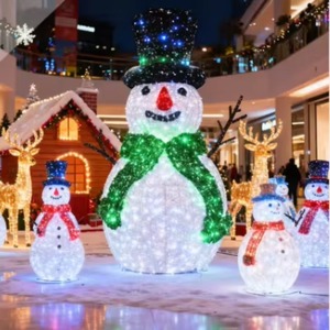 Decoraciones Navideñas para Exteriores, Luces LED 3D con Diseño de Muñeco de Nieve Grande, Luces Decorativas Navideñas IP65/IP68 para Decoración de Paisajes - Product Image 2