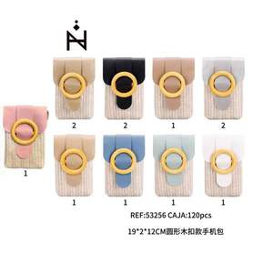 Sac de téléphone rond en bois avec boucle 19x2x12cm pour étui de transport de téléphone portable - Product Image 3