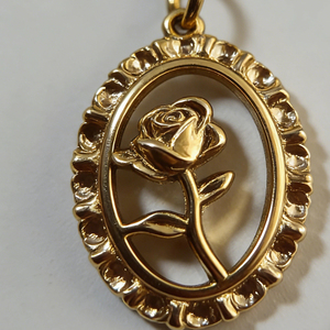 Breloque Fleur Rose Creuse Rétro, Pendentif en Acier Inoxydable 316L Doré et Argenté, Longueur 20mm, Composants de Bijoux DIY - Product Image 3