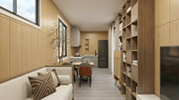 Maison conteneur modulaire préfabriquée résidentielle de 40 pieds sur 20 pieds, conception durable, aménagement personnalisé