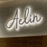 Lettres murales 3D en métal rétroéclairées par LED personnalisées pour décoration intérieure/extérieure, signalétique pour logo d'entreprise, bureau, magasin, transformateur