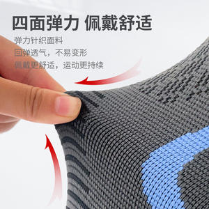 Genouillères de sport antidérapantes en silicone, compression en nylon tricoté, protection pour la course à pied, unisexe, noir, rouge, bleu, vert, orange, tailles S, M, L - Product Image 1