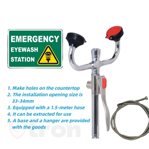 Desktop Eyewash Station Handheld <span class=keywords><strong>Eye</strong></span> Washer Copper Handle com Posicionamento e Regulação De Fluxo Laboratório Resgate De Emergência - Product Image 4