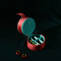 TAIMY S09 Boîte à bijoux de voyage en velours avec fermeture à bouton, vente en gros d'usine, organisateur portable pour bagues et boucles d'oreilles avec miroir