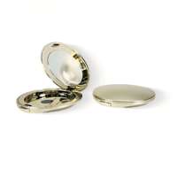 Boîte de rangement ronde dorée de haute qualité 59 mm pour fond de teint liquide et fard à joues, boîte à poudre libre avec logo sérigraphié pour cosmétiques