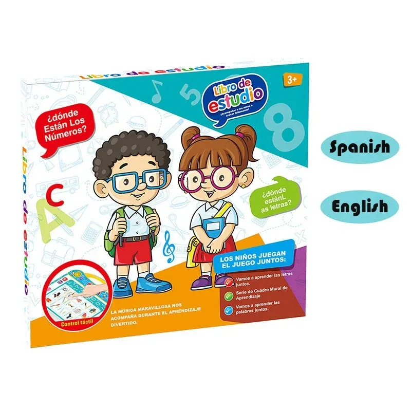 Studio spagnolo e inglese voce libro elettronico per bambini educazione precoce dito punto di lettura giocattoli intelligenti linguaggio per bambini e-Book