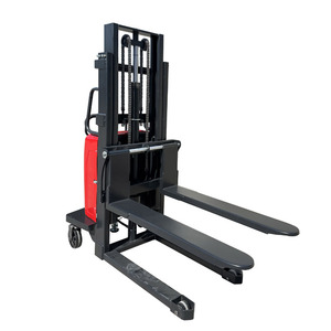 Apilador de palés semieléctrico de carga automática de <span class=keywords><strong>1</strong></span> tonelada personalizado, carretilla elevadora de paleta de alcance todo terreno - Product Image 2