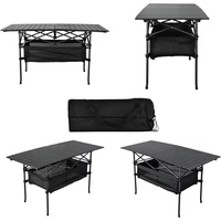 Table enroulable en aluminium extérieure Portable sac de transport facile pour pique-niques Camping intérieur extérieur BBQ meubles d'extérieur en métal Durable