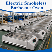 Barbecue Électrique Commercial Sans Fumée en Acier Inoxydable, Machine à Kebab, Plaque Antiadhésive Amovible, 220V, Usage Professionnel en Restaurant