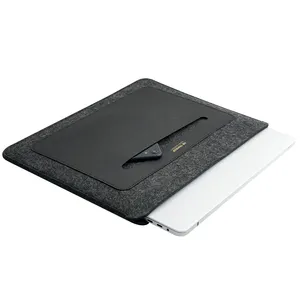 사업 환경 친절한 Kraft 종이 컴퓨터를 위한 연약한 질 디자인 가죽 노트북 소매 부대