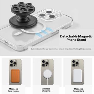 Support de téléphone portable magnétique en silicone liquide amovible OEM, fixation mains libres pour bureau, idéal pour les appels vidéo et les selfies - Product Image 4