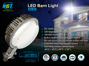 โคมไฟติดผนัง LED กลางแจ้ง IP65 กันน้ำ อลูมิเนียมอัลลอยด์ ไฟสวน ไฟถนน LED BARN LIGHT 50W 5000K 100-277VAC โฟโตเซลล์ - Product Image 2