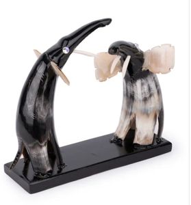 Cuerno de búfalo natural, par de elefantes, pieza decorativa, 10 pulgadas, decoración del hogar, decoración de granja, perfecta para regalar - Product Image 5