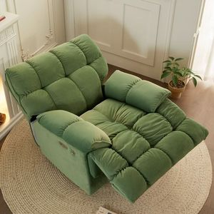 كرسي استرخاء فردي عصري من الدرجة الأولى متعدد الوظائف لغرفة المعيشة مع خاصية الاستلقاء والتدليك الكهربائي والدوران وتصميم كابينة فضائية - Product Image 2