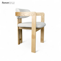 Nouvelle chaise de salle à manger en bois de style moderne et luxueux pour restaurant, rembourrée en cuir PU pour la décoration