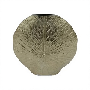 Florero de Metal con Diseño Circular Redondo, Decoración de Mesa para Sala de Estar, Floreros Hechos a Mano, Diseños Personalizables - Product Image 1