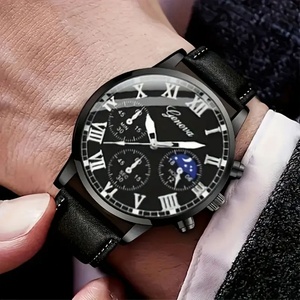 Montres pour hommes tendance, montres mécaniques à bracelet en cuir pour hommes les plus vendues, montres-bracelets, montres décontractées à bracelet en cuir PU - Product Image 3