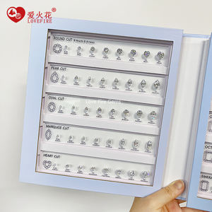 LoveFireGems outil de référence de pierres précieuses différentes coupe diamant carat taille tableau de comparaison blanc CZ diamant maître ensemble - Product Image 6