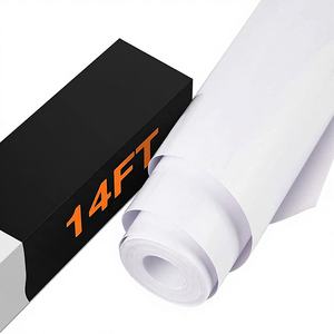 Vinyle blanc permanent imperméable brillant de 12 po x 10 pi en rouleau adhésif pour découpeuses <span class=keywords><strong>Silhouette</strong></span> / enseignes murales / vitrines - Product Image 1