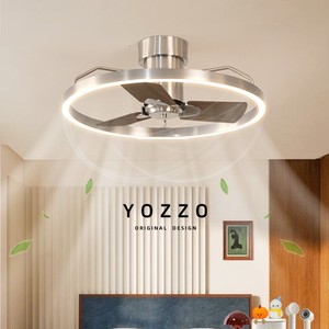 Ventilador de techo Yozzo con luz LED redonda y control remoto para sala de estar - Product Image 1